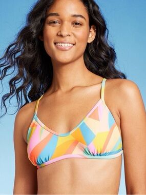 Wild Fable Scoop Neck Crisscross Bralette Bikini Top